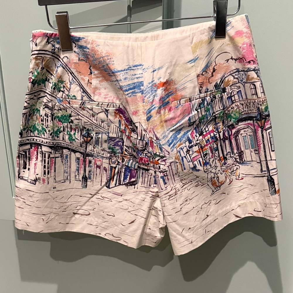 Polo by Ralph Lauren White High-Waist Illustrated Scene Shorts - Picture 2 of 3
